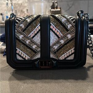 Rebecca Minkoff Black Crossbody Bag with Jewel Details NWT